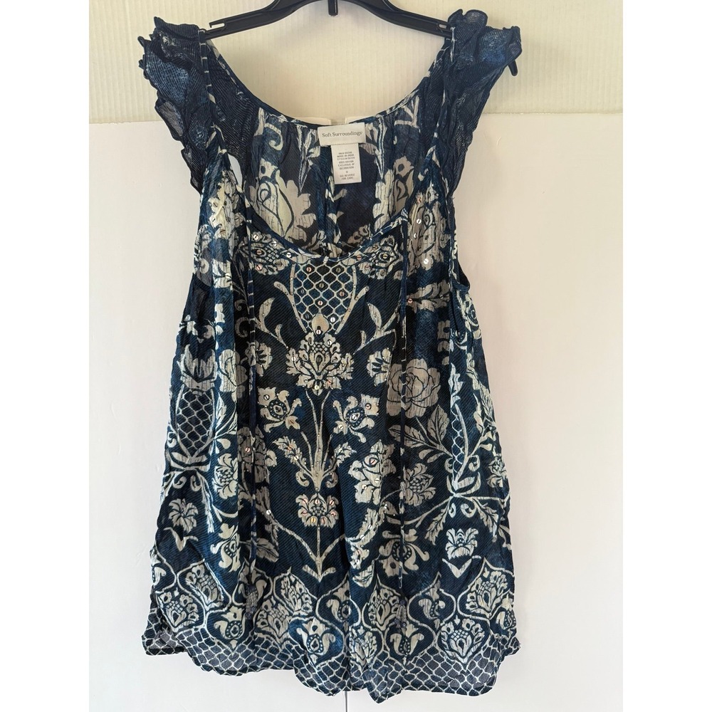 Softโ Surroundings S Sleeveless Floral Tunic Top Made in India